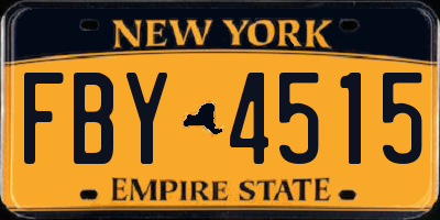 NY license plate FBY4515