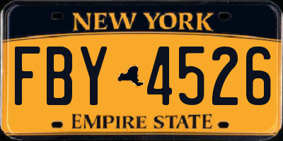 NY license plate FBY4526