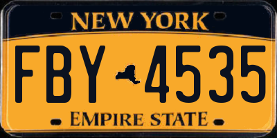 NY license plate FBY4535