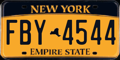 NY license plate FBY4544