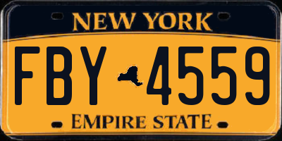 NY license plate FBY4559