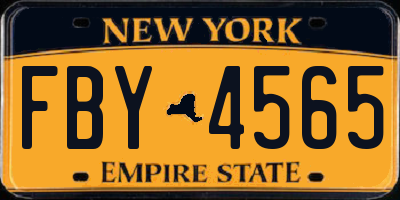 NY license plate FBY4565