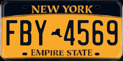 NY license plate FBY4569