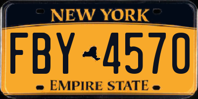 NY license plate FBY4570