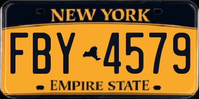 NY license plate FBY4579