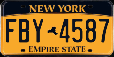 NY license plate FBY4587