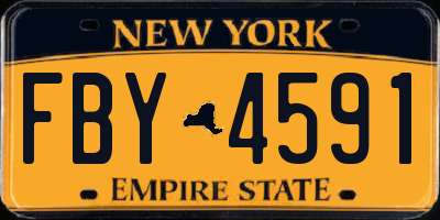 NY license plate FBY4591