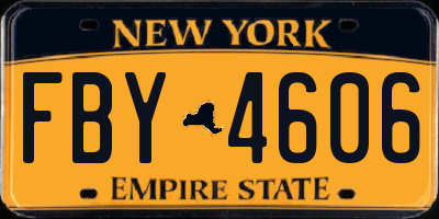 NY license plate FBY4606