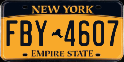 NY license plate FBY4607