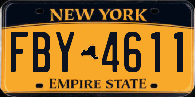 NY license plate FBY4611