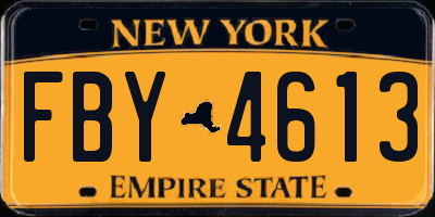 NY license plate FBY4613