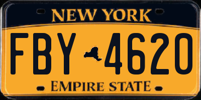 NY license plate FBY4620