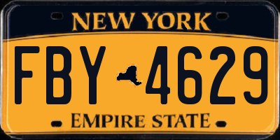NY license plate FBY4629
