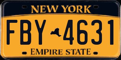 NY license plate FBY4631