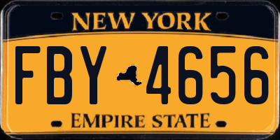 NY license plate FBY4656