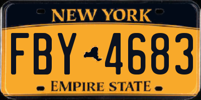 NY license plate FBY4683