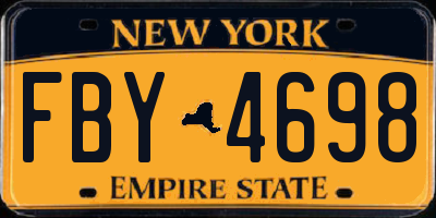 NY license plate FBY4698