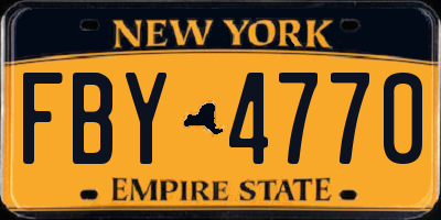 NY license plate FBY4770