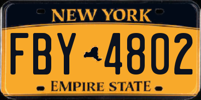 NY license plate FBY4802