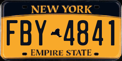 NY license plate FBY4841