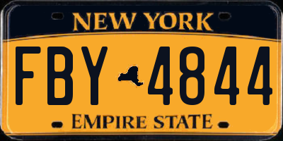 NY license plate FBY4844