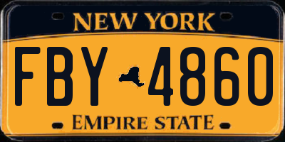 NY license plate FBY4860