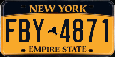 NY license plate FBY4871