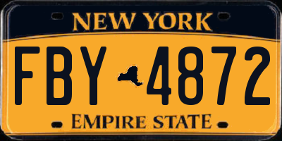NY license plate FBY4872