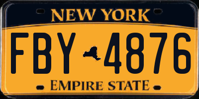 NY license plate FBY4876