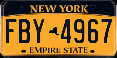 NY license plate FBY4967