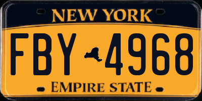 NY license plate FBY4968