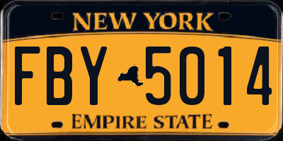 NY license plate FBY5014