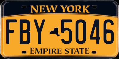 NY license plate FBY5046