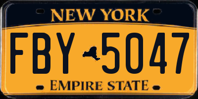 NY license plate FBY5047