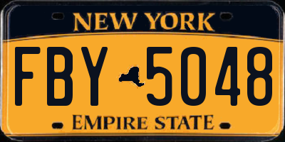 NY license plate FBY5048