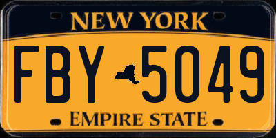 NY license plate FBY5049