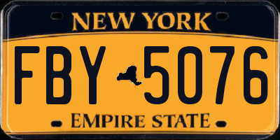NY license plate FBY5076