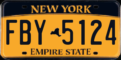 NY license plate FBY5124