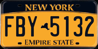 NY license plate FBY5132