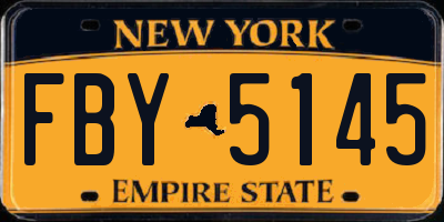 NY license plate FBY5145