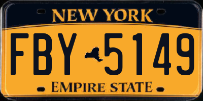 NY license plate FBY5149