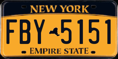 NY license plate FBY5151
