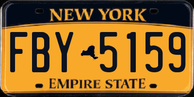 NY license plate FBY5159