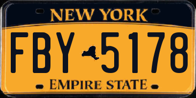 NY license plate FBY5178