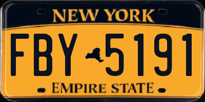 NY license plate FBY5191