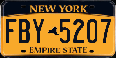 NY license plate FBY5207