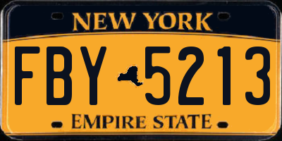 NY license plate FBY5213
