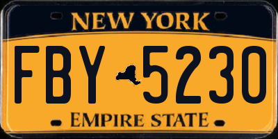 NY license plate FBY5230