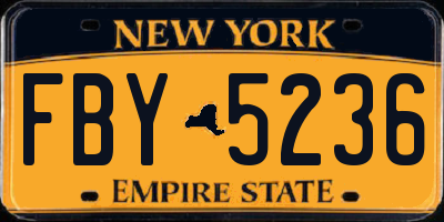NY license plate FBY5236