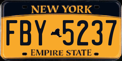 NY license plate FBY5237